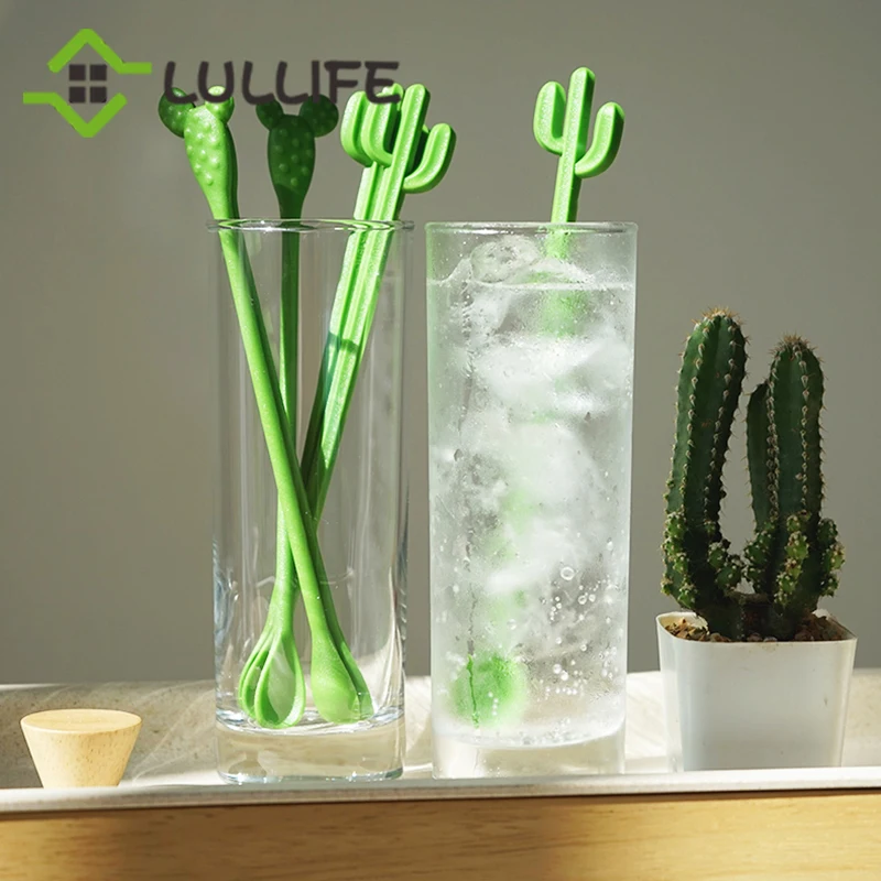 6 шт ложки для кофе меда с длинной ручкой в форме кактуса медовая ложка чая