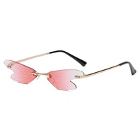 small rimless dragonfly wing shape sunglasses women vintage cateye gradient lens eyewear men sun glasses shades gafas