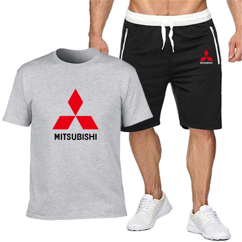 

Men's Tracksuit Summer Clothes Sportswear Two Piece Set T Shirt Shorts Brand Track Clothing Male Sweatsuit Sports Suits Husband