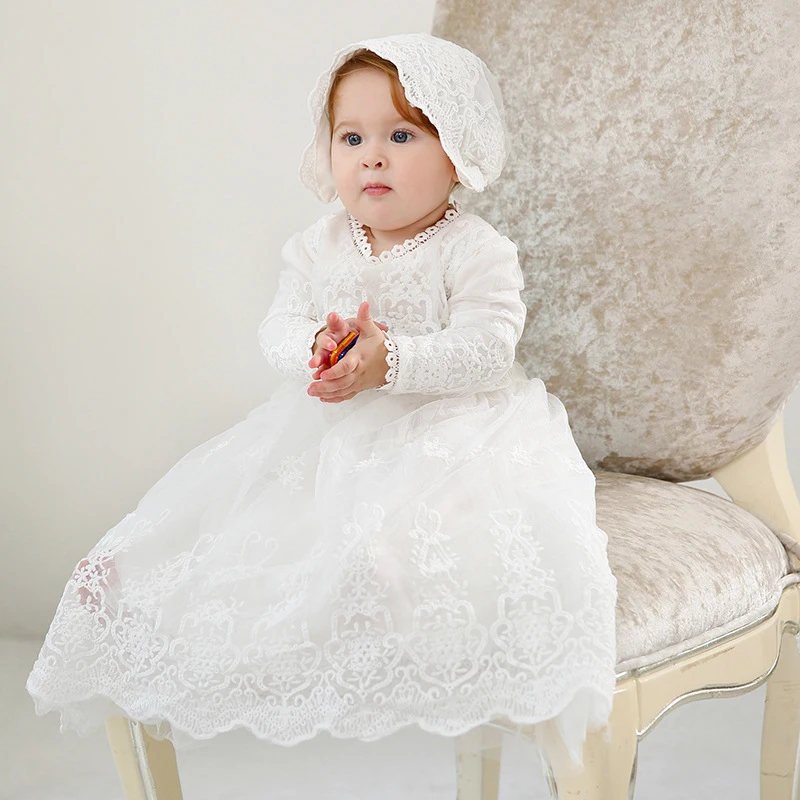 Baby Girls Dress Lace Princess Dress Infant Dresses Baptism Costume Baby Birthday Wedding Party Dress Prom Evening Dress 0-24M