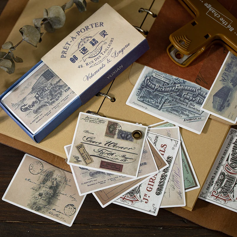 

60 pcs/lot Vintage INS photo stamp stickers Stick Label DIY diary Journal decoration sticker album scrapbooking Material