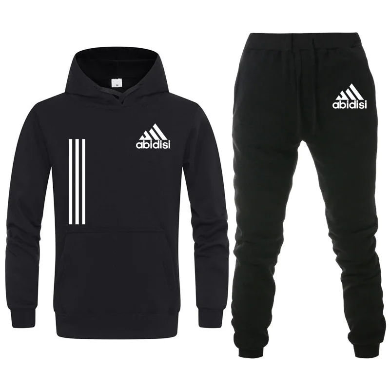 

Brand Letter Hoodie Sweatshirt Men/Women Tracksuit+Sweatpant Pants Set 2021 Casual Hip Hop Hoodies Trousers Male Hooded Pullover