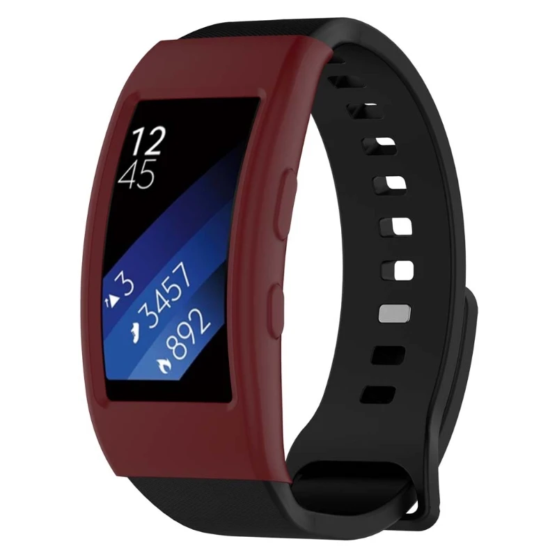 Красный Силиконовый чехол для часов протектор для samsung gear Fit 2 Pro SM-R360 SM-R365 3XUE - Цвет: Красный
