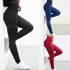 Женские леггинсы с высокой талией, эластичные облегающие брюки-карандаш для гимнастики, осенне-зимние женские леггинсы для фитнеса
