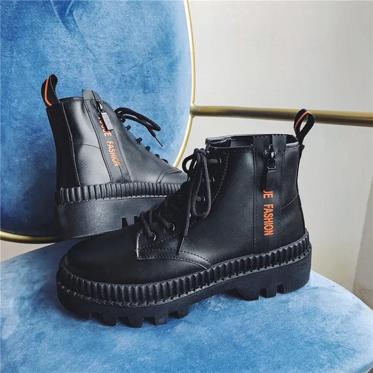 

Man Fashion Winter Short Boots Ankle Cover Total Black Shoes