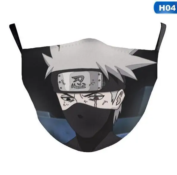 Маска для рта Наруто классный шелк хлопок многоразовая Пылезащитная