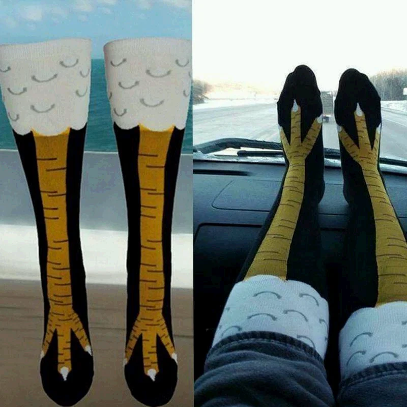 

Socks Knee Legs Chicken High Novelty 40cm 3D Fitness Animal Womens Cartoon Mens