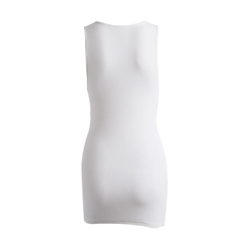 

women's In the summer of 2021 the new women's pure color stripe tight package buttocks minidress