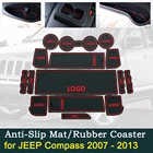Противоскользящие накладки на дверные резиновые чашки для Jeep Compass MK1 MK49 2007  2013 2008 2009 2010 2012, коврики для салона автомобиля
