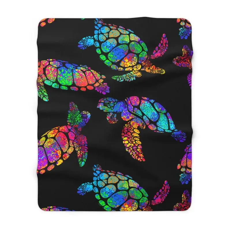 

Turtle Sherpa Soft Fleece Blanket, Warm and cozy blanket, throw blanket, home decor, christrmas gift - gift for him,