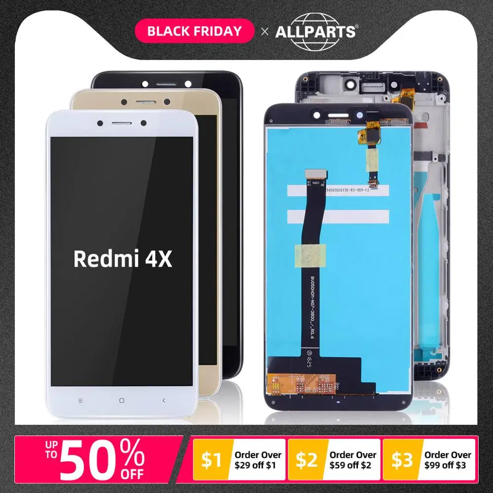 Дисплей для XIAOMI Redmi 4X / Pro Prime LCD в сборе с тачскрином на рамке Оригинал 5.0''