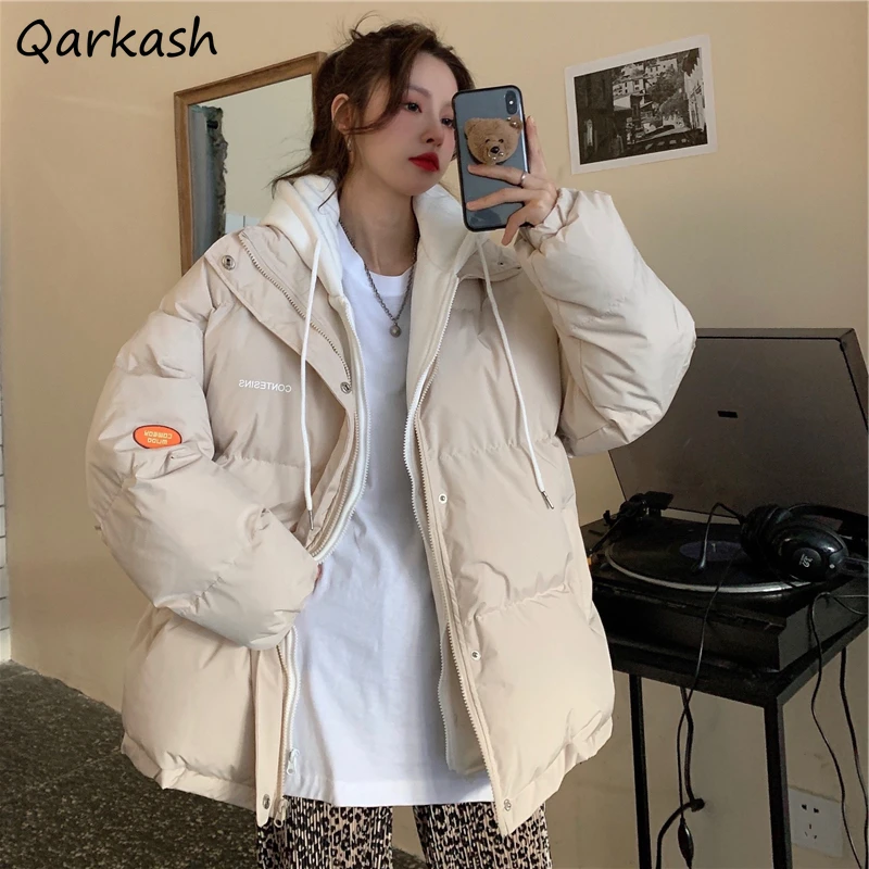 

Короткие стильные парки с капюшоном, женские дизайнерские зимние пальто из двух частей с имитацией двух частей, корейская мода, теплая шика...