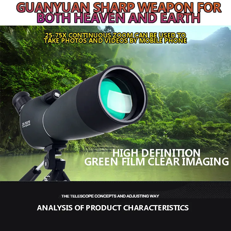 

for Astronomical Telescope Zoom 75x70 High Magnification HD Outdoor Telescope HD Professional Hunting