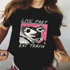 Женские винтажные рубашки с принтом в виде крысы, летние модные топы с коротким рукавом, Прямая поставка