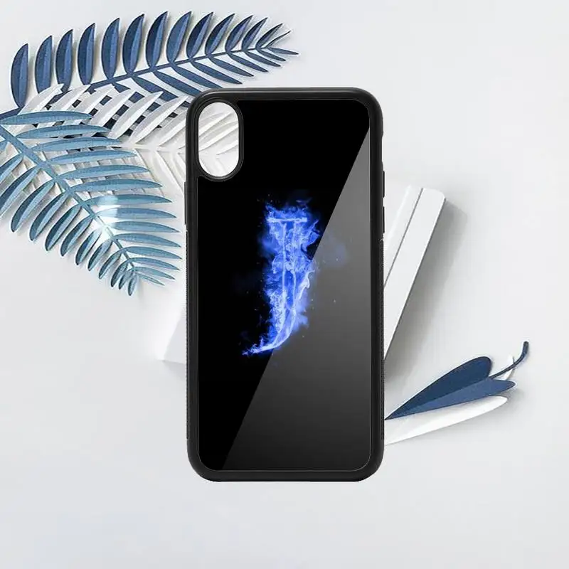 

fashion letters blue flame high quality Phone Case PC for iPhone 11 12 pro XS MAX 8 7 6 6S Plus X 5S SE 2020 XR