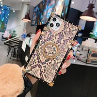 luxury snake pattern phone case for samsung a71 a51 a81 a91 a01 a21s a31 m31 a11 m11 cover with ring holder fluff ball pendant