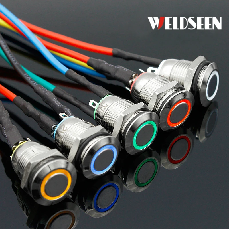 Metal Push Button Switch 12mm Momentary Latching Type DIY Power Start Stop LED 3V 6V 12V 24V 220V | Обустройство дома