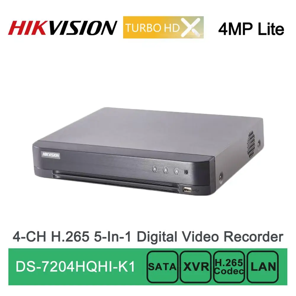 DS 7204HQHI K1 оригинальный Hikvision 4 CH H.265 4MP 5 в 1 Turbo HD DVR AHD/CVI/CVBS/TVI/IP аудио Английский
