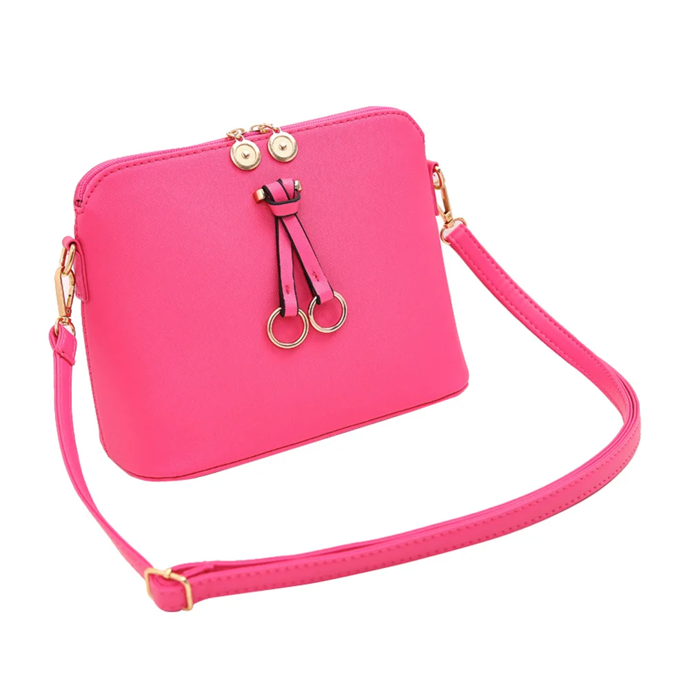 

Простая модная Корейская женская сумка на плечо, кожаная однотонная сумка на двойной молнии, женская сумка-мессенджер для девушек, Новинка