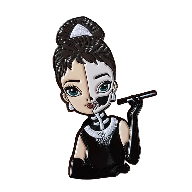 Брошь Одри хепбум на лацкан собирать красивую девушку Металлические Булавки