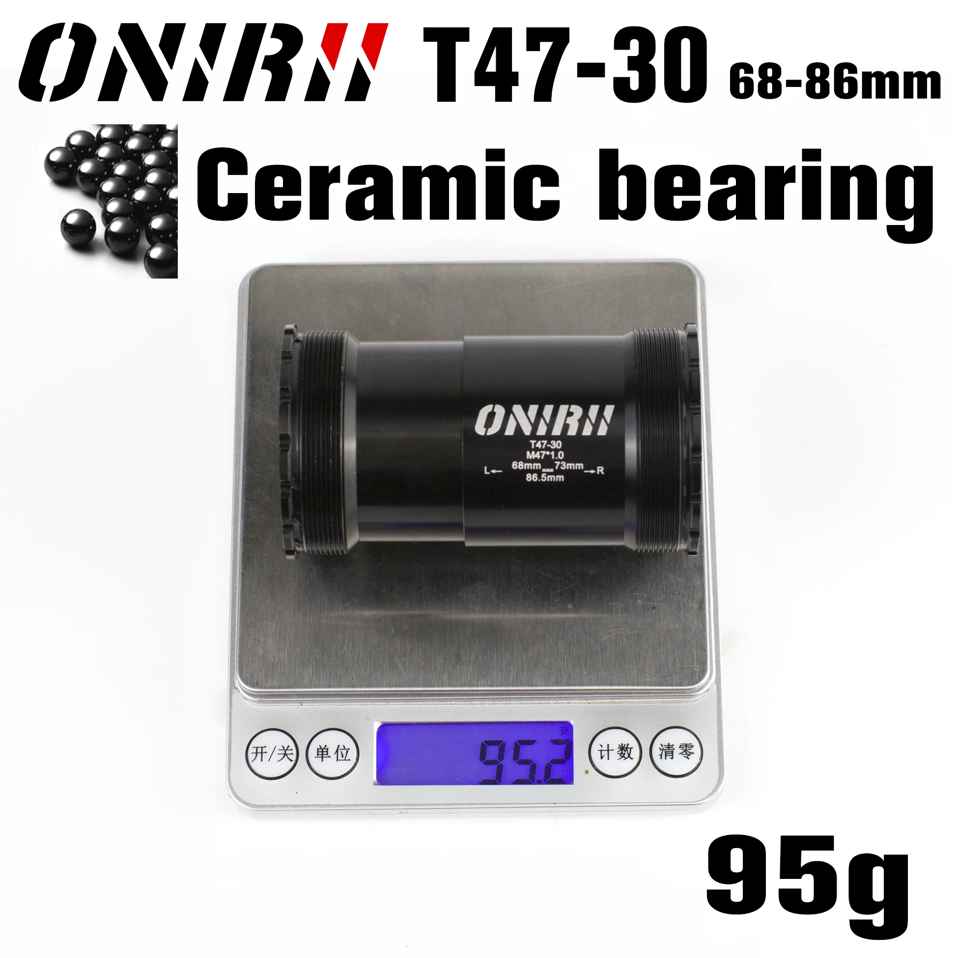 

ONIRII T47-30 Bicycles Ceramic Bearing Bottom bracket Thread, T47 86.5mm for BB 30mm Road MTB Bike SRAM / Shimano Crank Part New