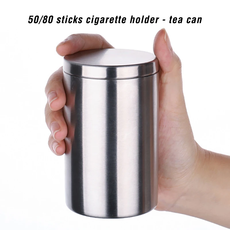 50/80pcs Stainless Steel Cigarette Storage Holder Dust Moisture Proof Metal Pill Box Case Household Jar with Seal Ring | Дом и сад