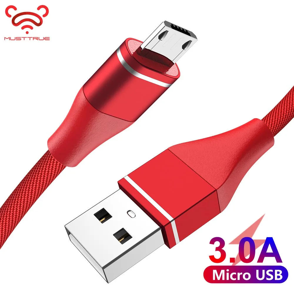 MUSTTRUE Micro USB кабель 3A Быстрая зарядка для передачи данных Шнур samsung hauwei mate 7 8 быстрое