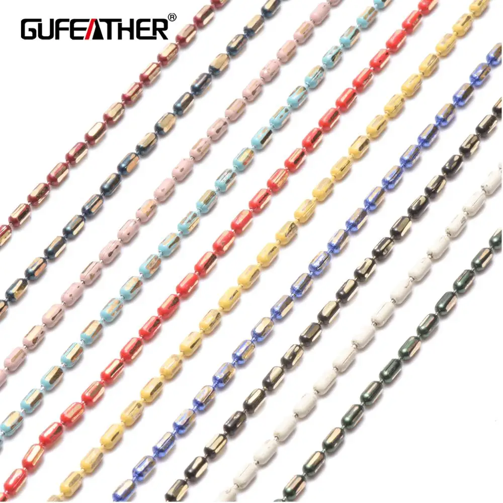 GUFEATHER C33, изготовление ювелирных изделий, цепочка из бисера, ожерелье для женщин, шарм, diy ювелирные изделия, браслет ожерелье на лодыжку, ювелирные аксессуары, 5 м/лот