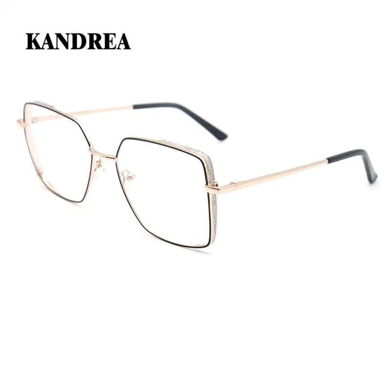 KANDREA 2020 металлическая квадратная Женская оправа для очков с прозрачными линзами