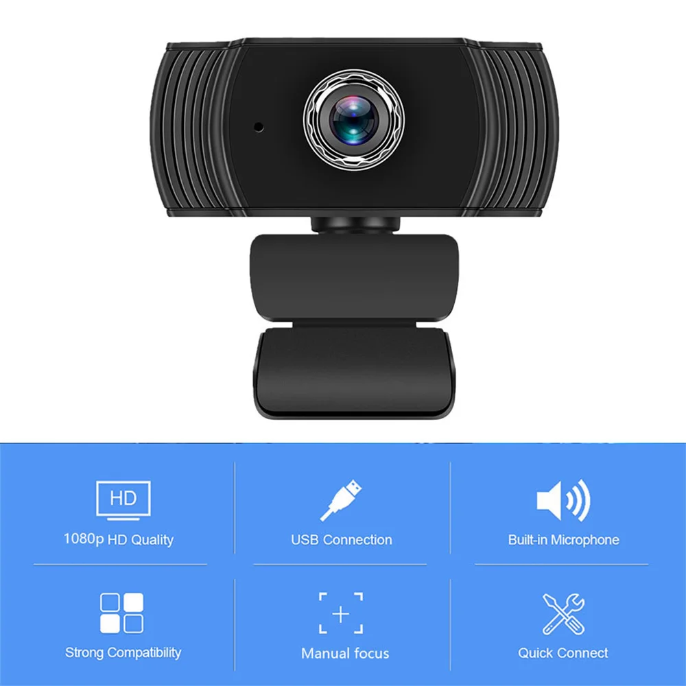 

HD 720P Webcam with Mic USB Plug Mini WebCamera Auto Focus Cameras for Computer PC Live Broadcast Video Calling Conference Work