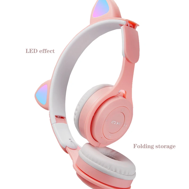 Беспроводные Bluetooth-наушники складные со светодиодной подсветильник кой и