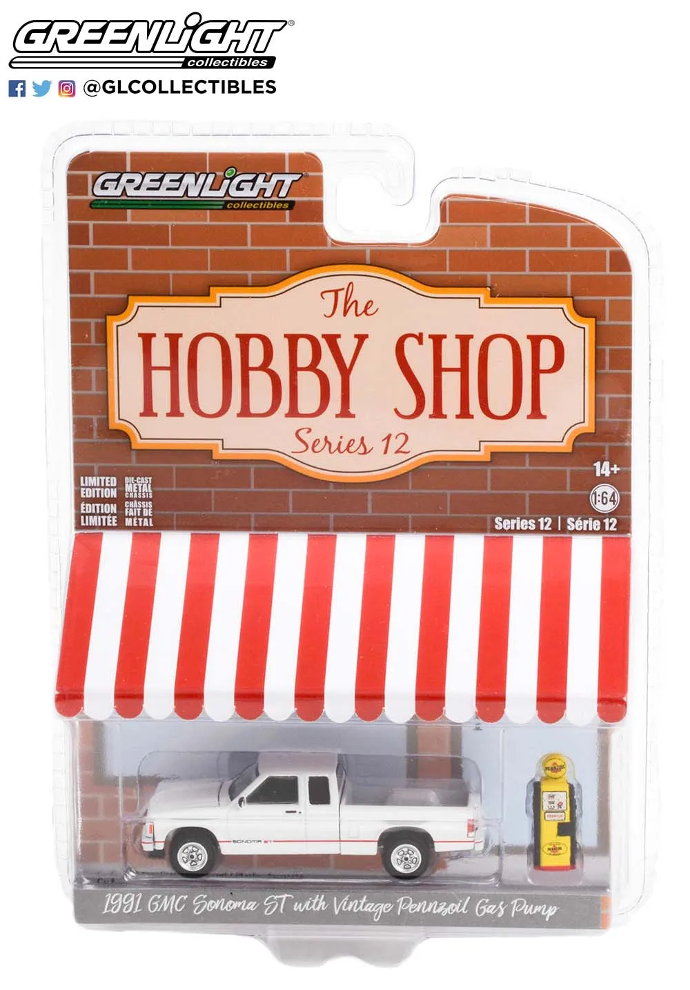 

Коллекционная модель автомобиля из литого сплава GREENLIGHT 1/64 GMC Sonoma ST Pennzoil 1991