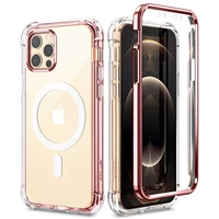 clear case for iphone12 pro case with built in screen protector 360 full body protective shockproof rugged cover capa for 12 pro