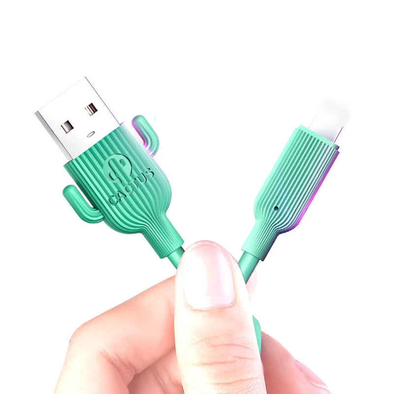 Micro USB кабель 2.4A кактус Быстрая зарядка для передачи данных HuaWei samsung Xiaomi Android