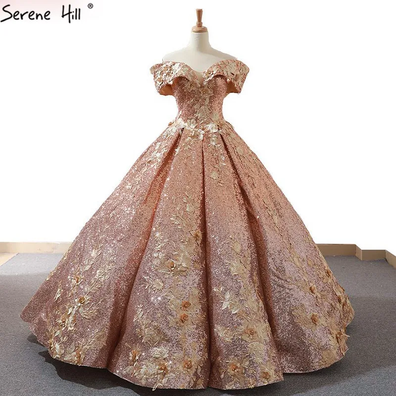 Роскошное Золотое свадебное платье высокого качества расшитое блестками 2021