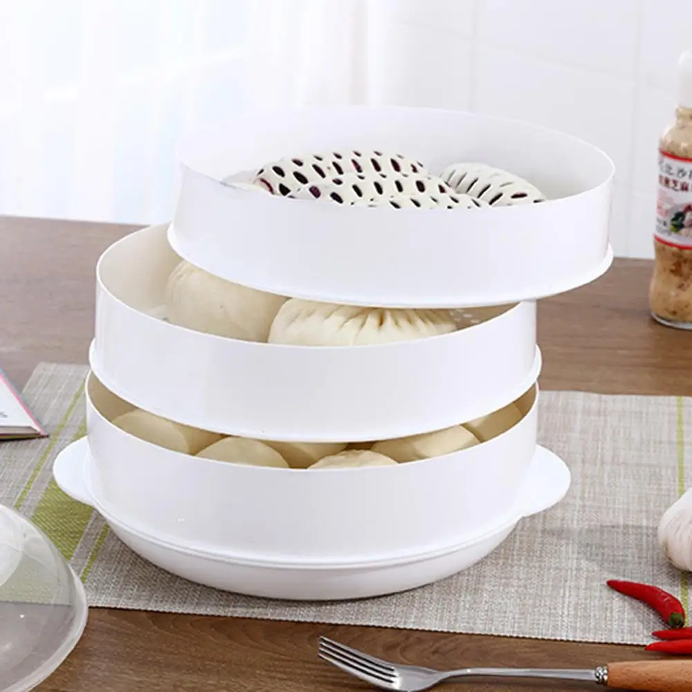

Round Single/Double Tier Microwave Food Steamer Kitchen Veggies Fish Cookware Kitchen Accessories Cokking Tools
