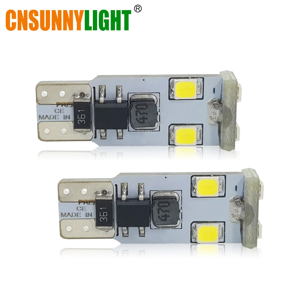Светильник CNSUNNY супер яркий светодиодный T10 W5W 194 168 2835 6SMD Canbus без ошибок 12 В