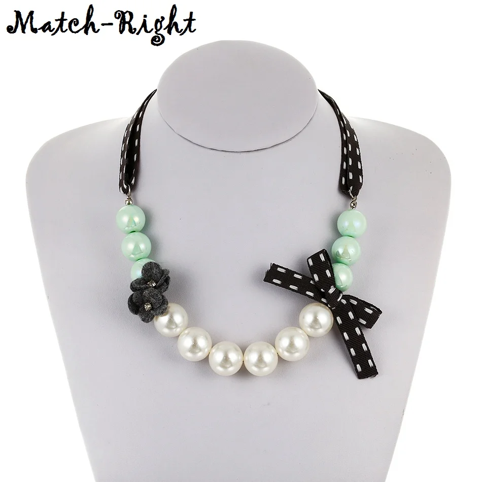 Женское Ожерелье из искусственного жемчуга для женщин ожерелья с бантами &