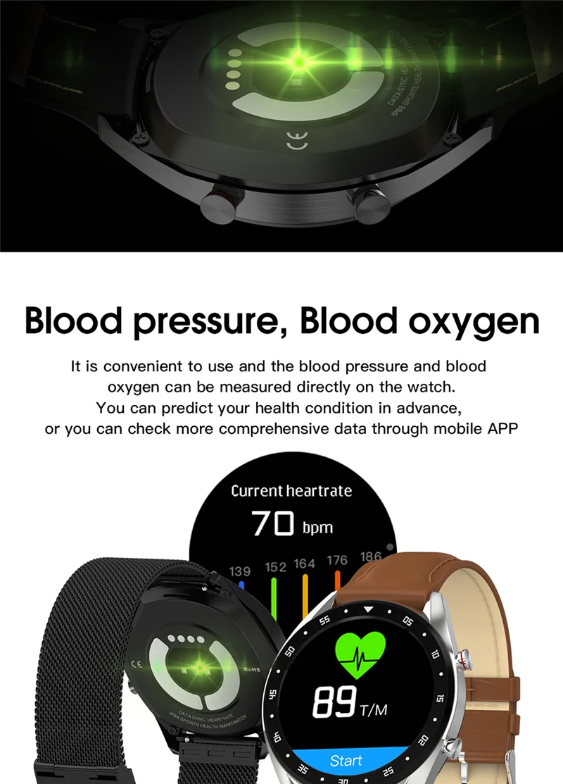 L7 Bluetooth Смарт-часы для мужчин ЭКГ+ PPG HRV монитор сердечного ритма кровяного давления IP68 водонепроницаемый смарт-браслет для Android IOS