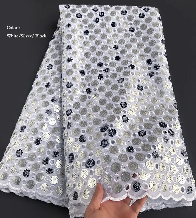 5 ярдов кружева из органзы ручной работы с блестками вышитые африканские ткани