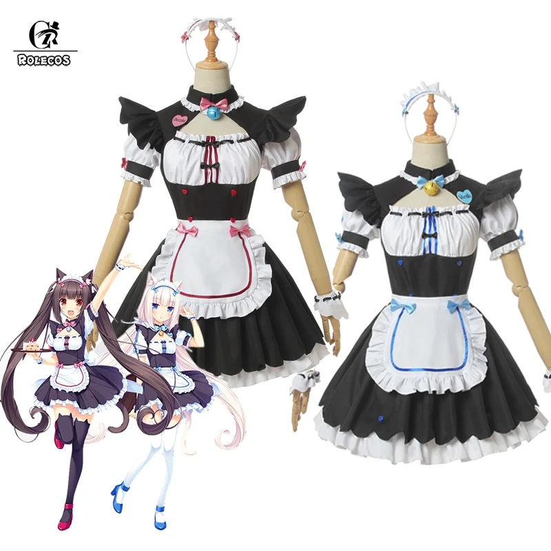 ROLECOS Nekopara Chocola Косплэй костюм кошки ванили игровой горничной Для женщин платье