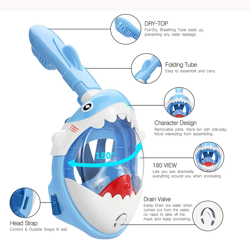 Kids Scuba Diving Mask | Full Face, Anti-Leak, HD Anti Fog, Training Swimming Masks | Safe Underwater Snorkel Mask for Children image 2