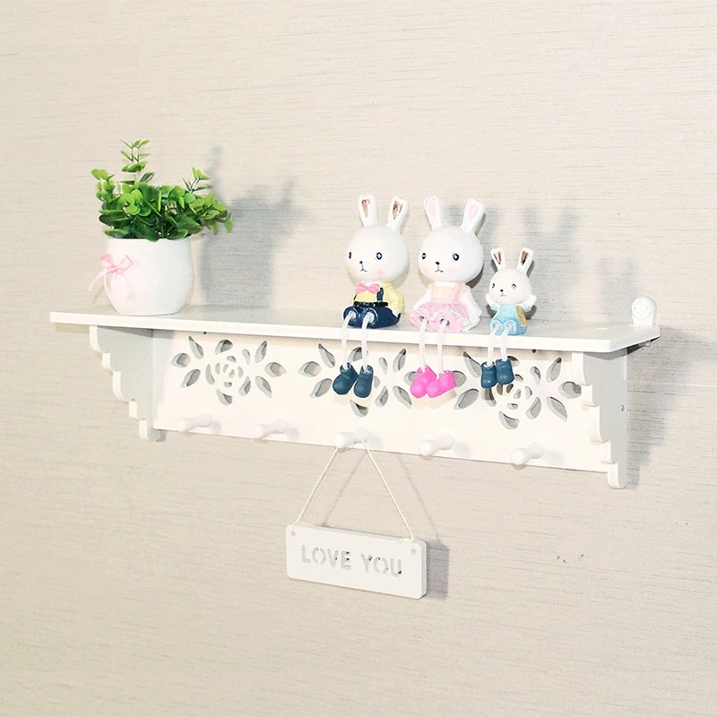

Sweet Home Shelves Filigree Style Cut Out Design Wall Shelf Candle Home Hat Key Storage Holder Hooks Rack Hanger