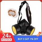 Рабочая маска для аварийного выживания Черная защитная респиратор противогаз 2 канистры для формальдегида защита от пыли краска Защита от дыма