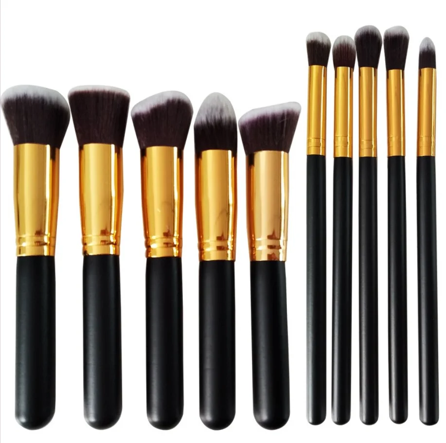 

10Pcs Makeup Brushes Tool Set Cosmetic Powder Eye Shadow Contour Foundation Blush Blending Beauty 5 Big 5 Small Makeup Brush