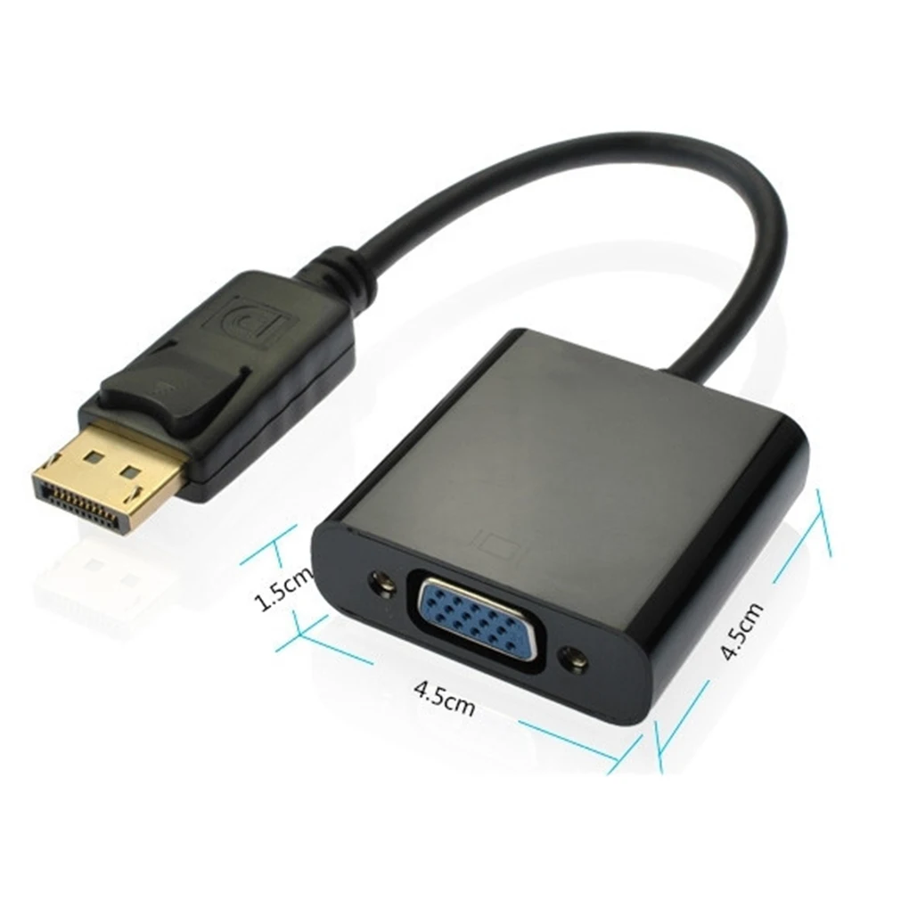

DisplayPort Display Port DP to VGA Adapter Cable Male to Female Converter PC Computer Laptop HDTV Projector