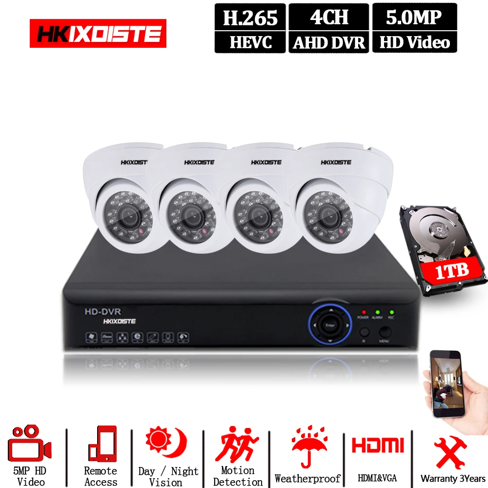 4 канальная камера видеонаблюдения Система HDMI шт. Мегапиксельная 5