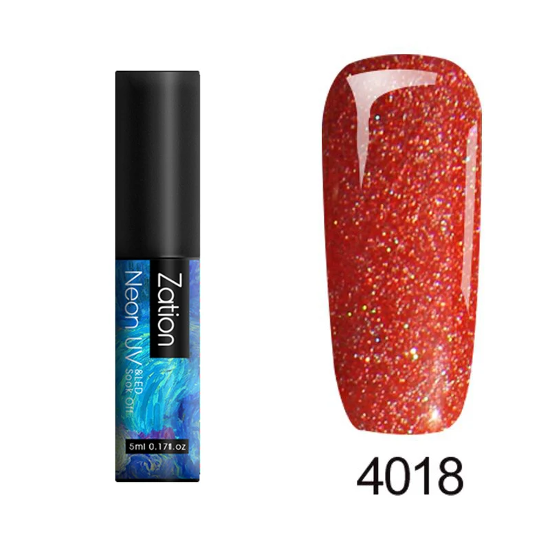 4018 Zation неоновый Гель-лак для ногтей 5 мл Полупостоянный гель uv Vernis верхнее покрытие лак все для маникюра Набор Гибридный гель лак для ногтей - Цвет: 4018