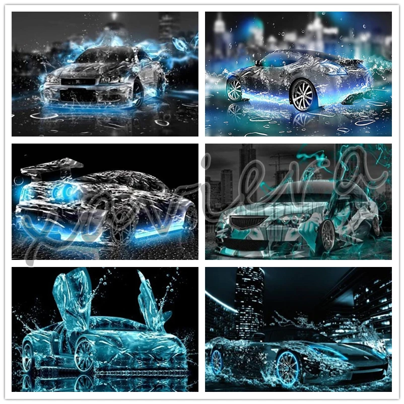 

Sports Car Diamond Painting 5D DIY Full Square Drill Embroidery Night Landscape Mosaic Picture of Rhinestone Cross Stitch Crafts