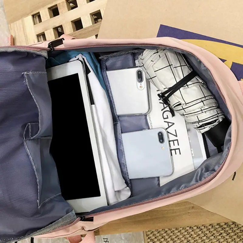 

2020 Fashion New Women Canvas Backpack Large Capacity Daypack Travel Bookbag Teenagers Girls Schoolbag